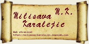 Milisava Karalejić vizit kartica